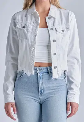 Hidden - Regular Fitted Denim Jacket White