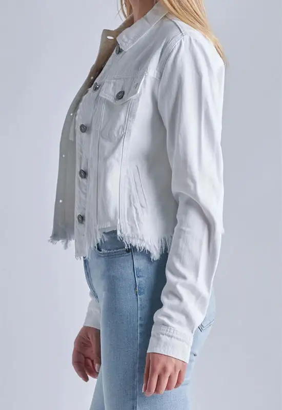 Hidden - Regular Fitted Denim Jacket White