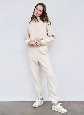 Horizontal Rib Sweatpant in Cream