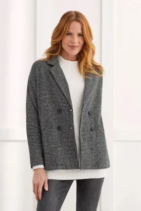 HOUNDSTOOTH DOUBLE-BREASTED BLAZER