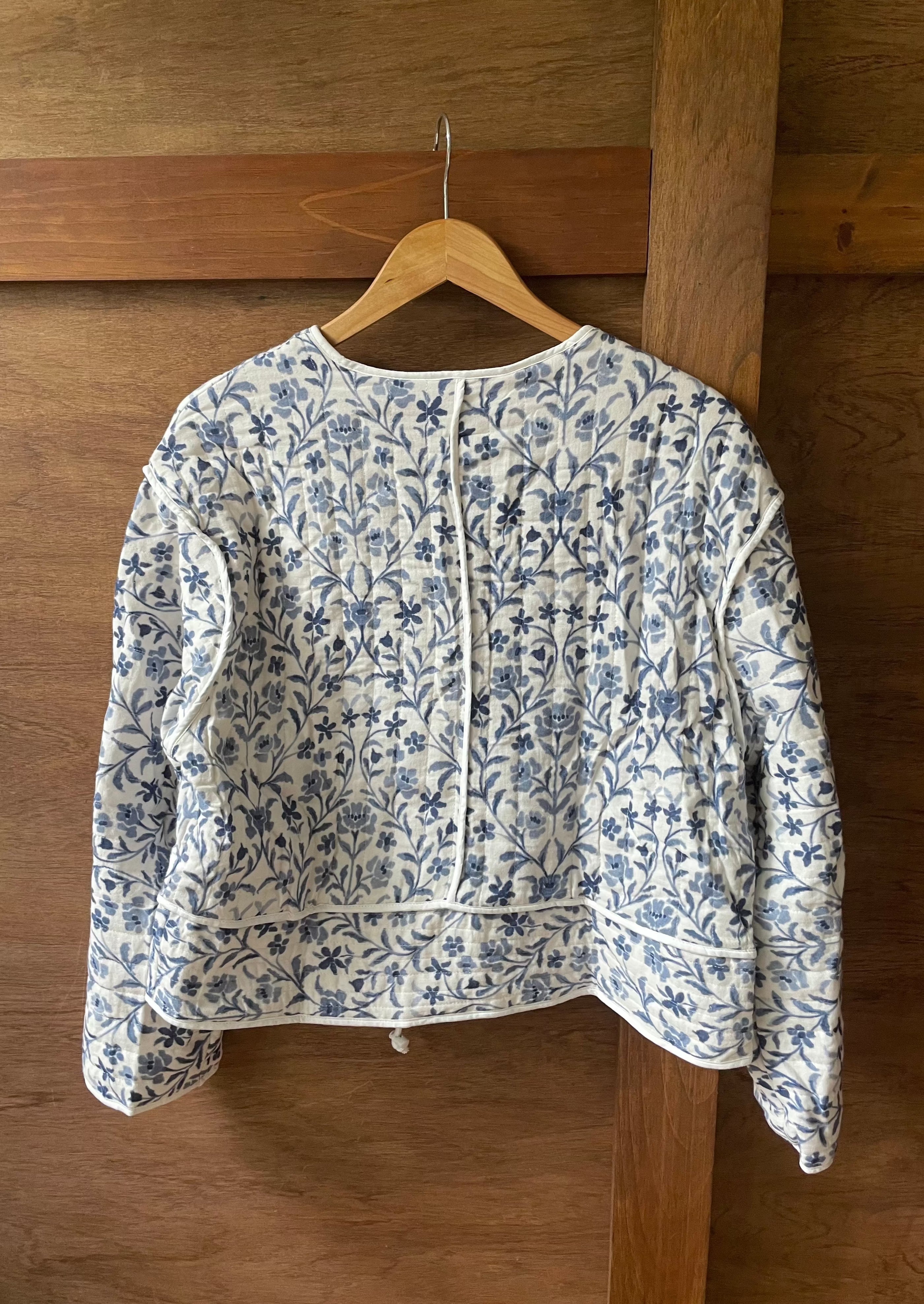 Indigo Floral Quilted Jacket