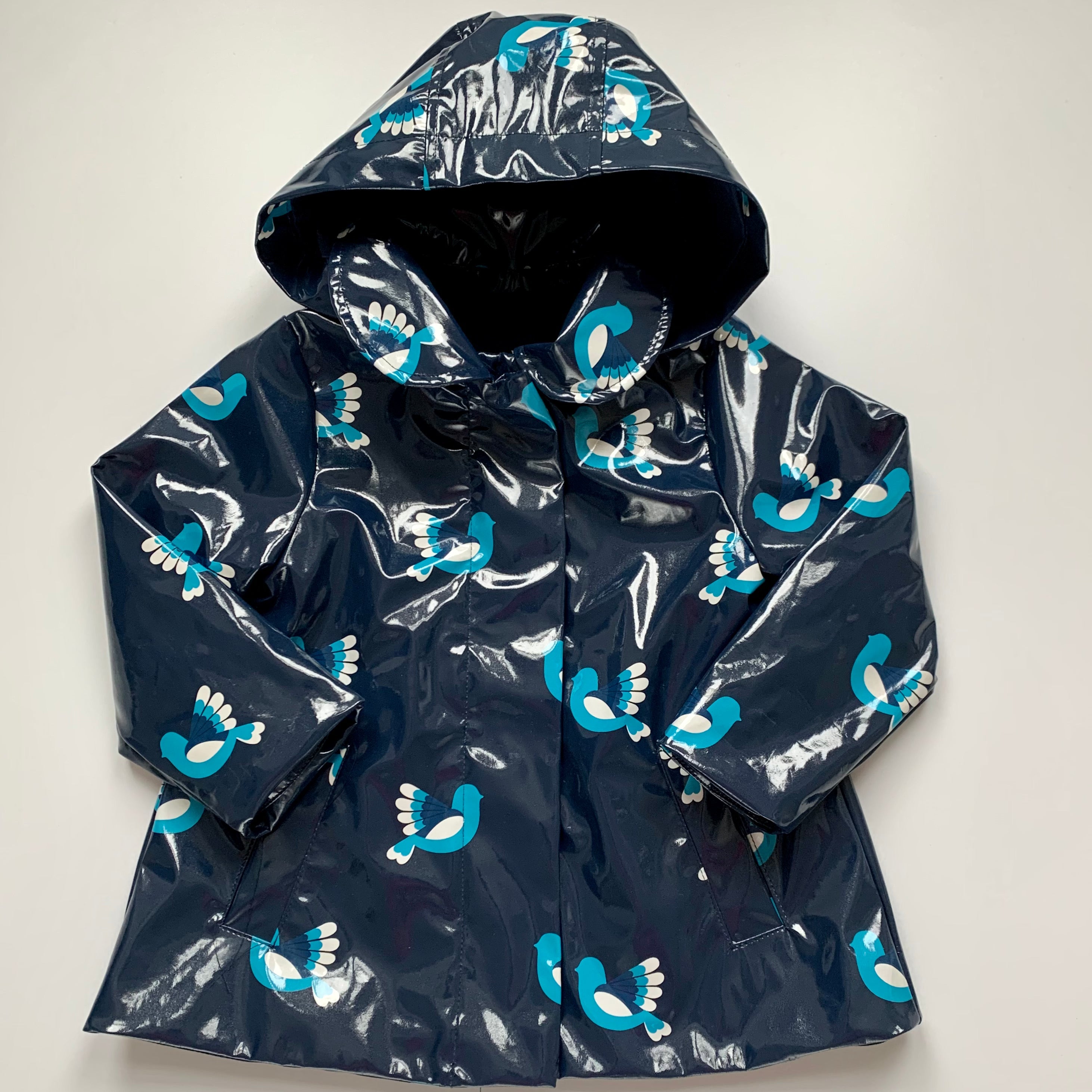 Jacadi Navy Bird Print Raincoat: 3 Years