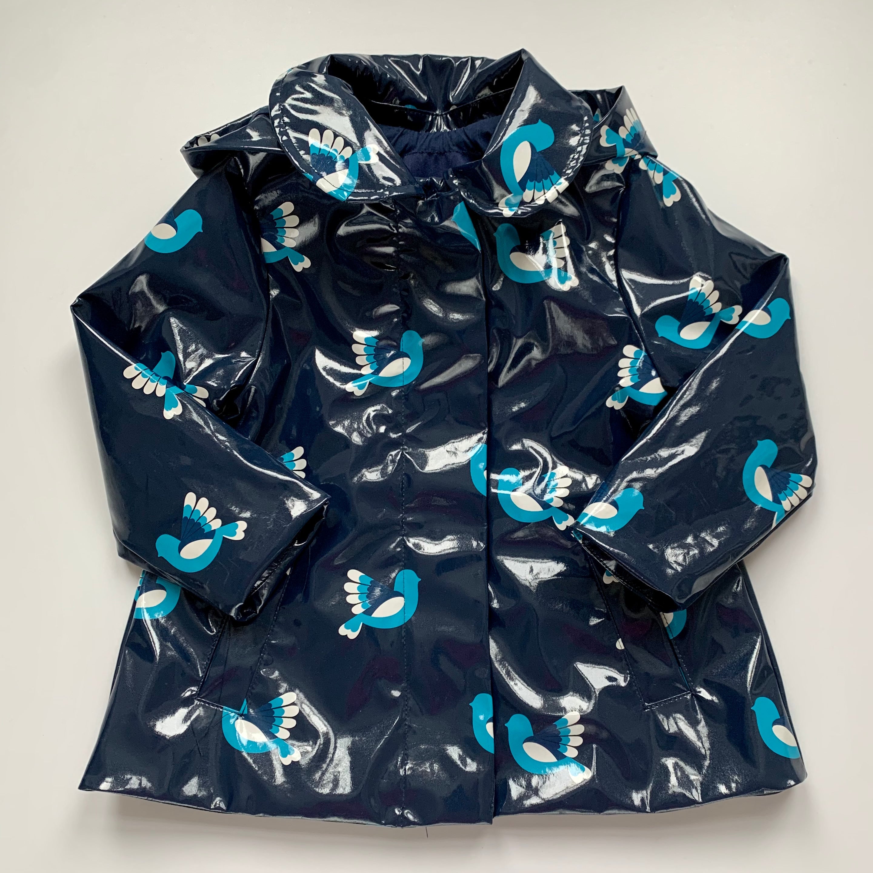 Jacadi Navy Bird Print Raincoat: 3 Years