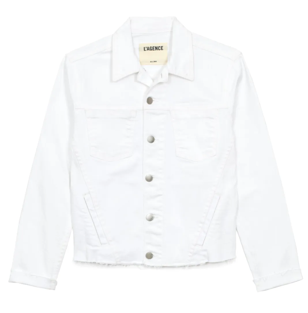 Janelle Slim Denim Jacket (Blanc)