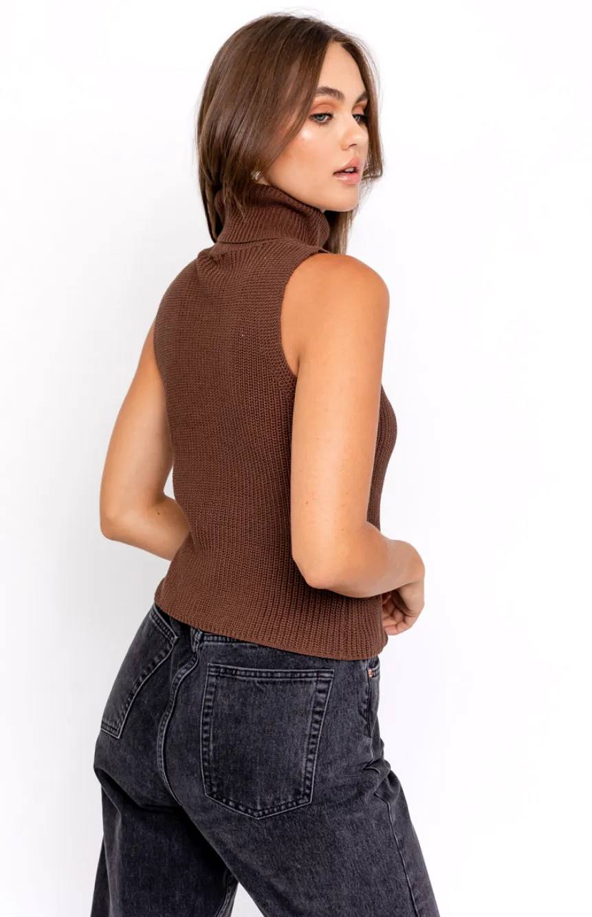 Kensy Knit Turtleneck - Brown