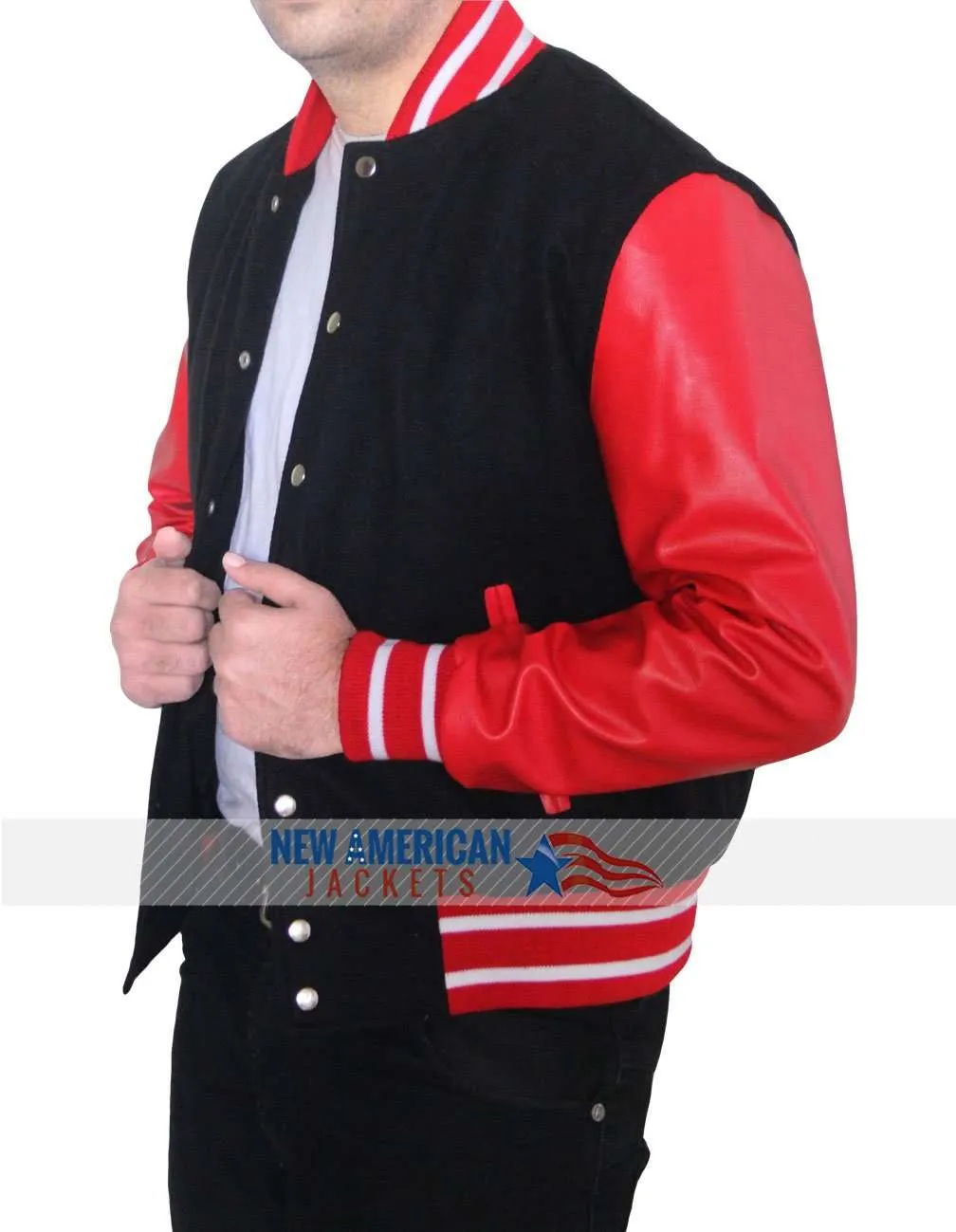 Letterman Red and Black Jacket - New American Jackets