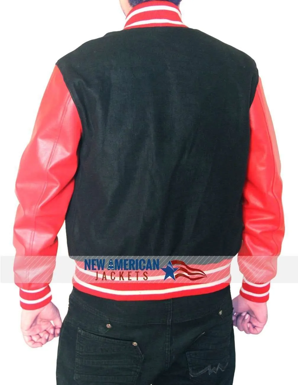 Letterman Red and Black Jacket - New American Jackets