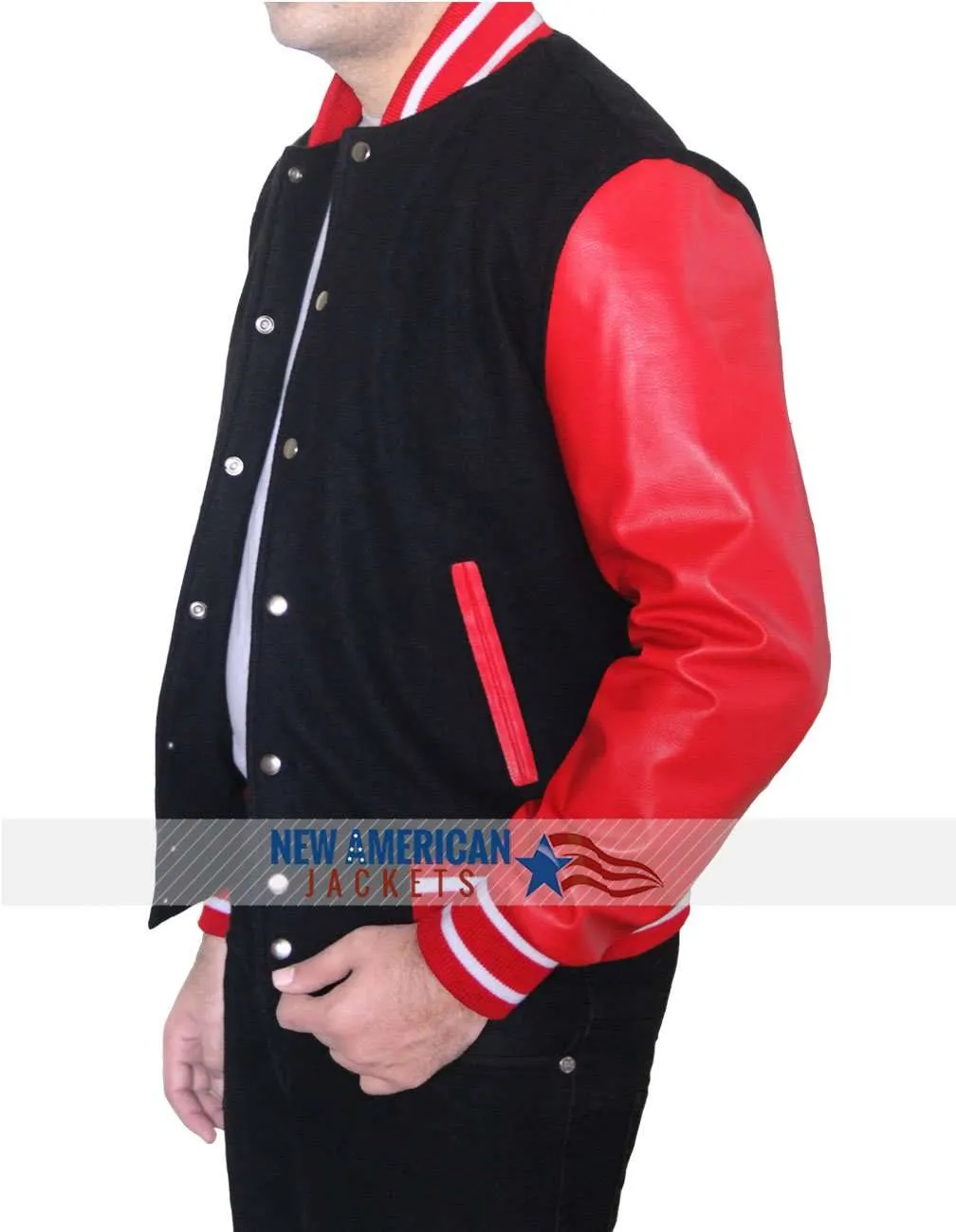 Letterman Red and Black Jacket - New American Jackets