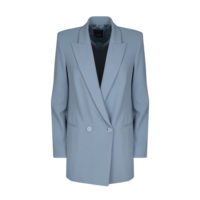 LONG DOUBLE BREASTED BLAZER Woman Light blue