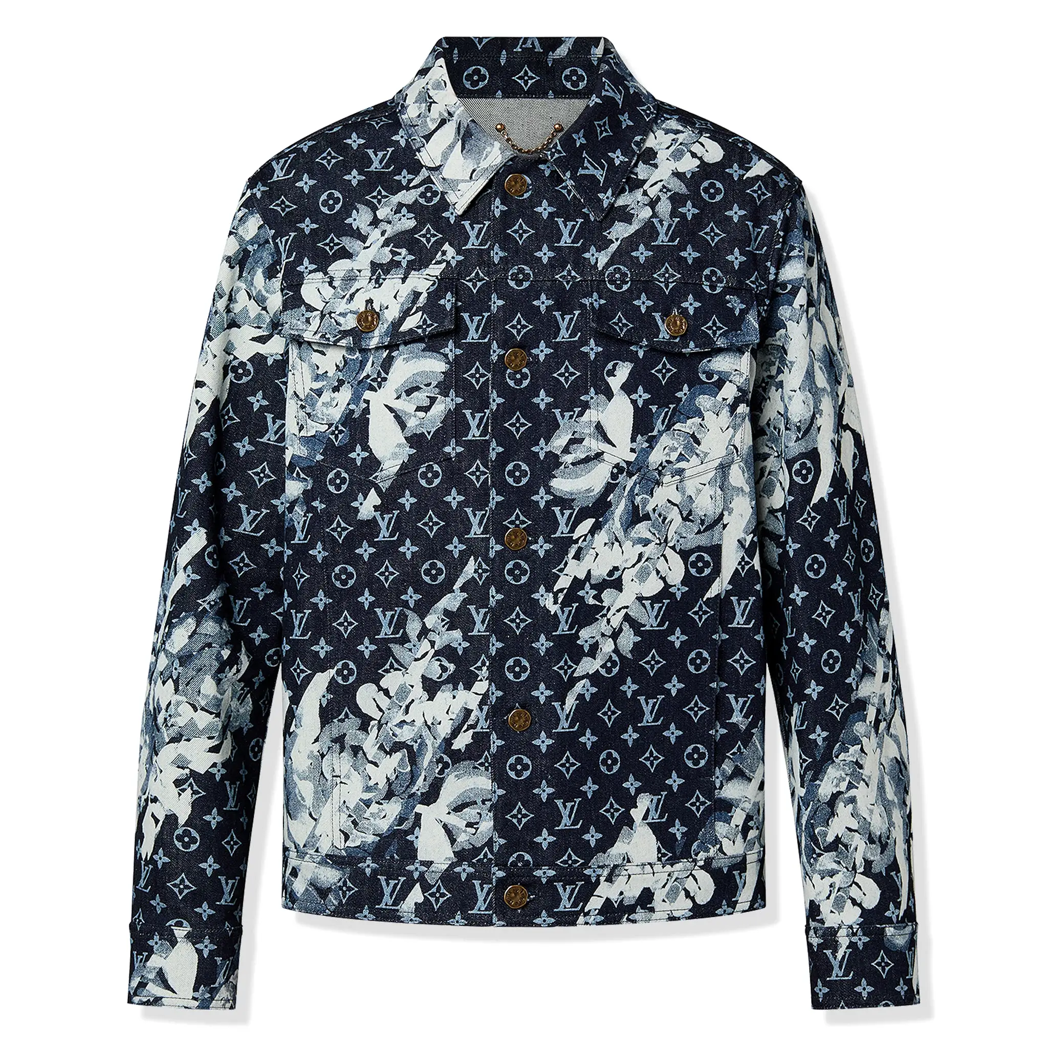 Louis Vuitton Monogram Printed Indigo Blue Denim Jacket