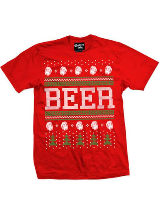 Men's Beer Ugly Christmas Sweater Tee