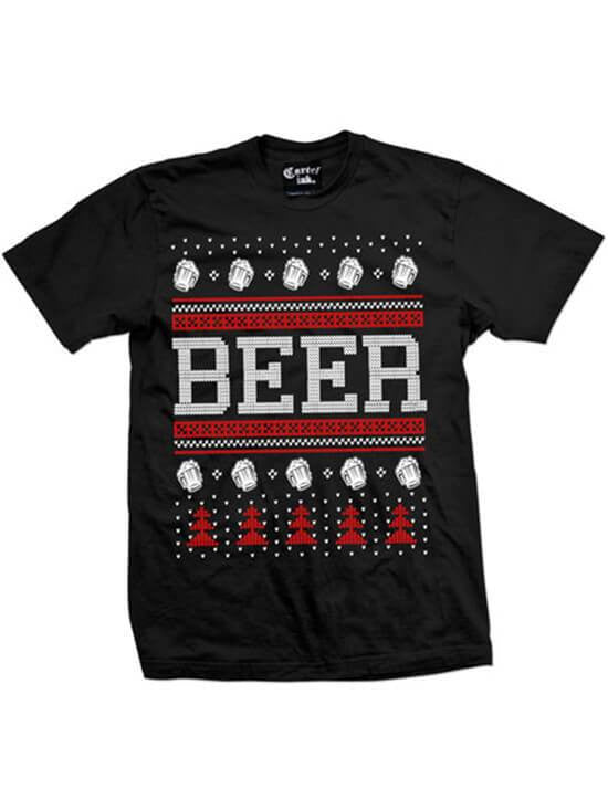 Men's Beer Ugly Christmas Sweater Tee