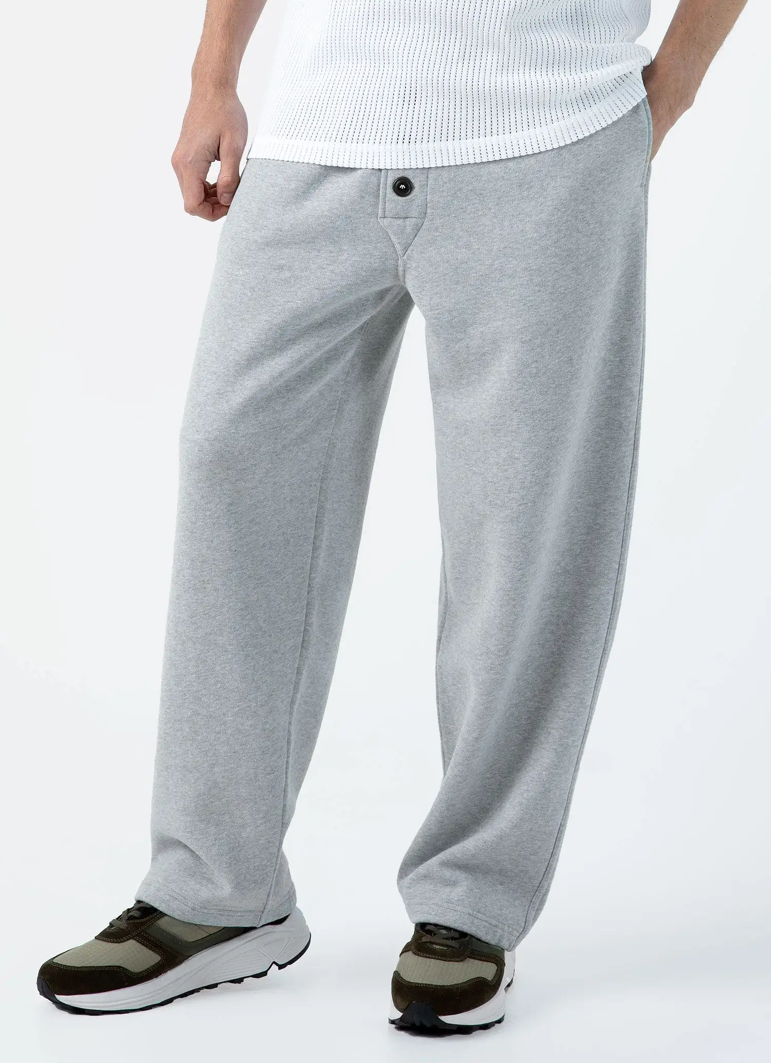 Men's Sunspel x Nigel Cabourn Sweatpant in Light Grey Melange