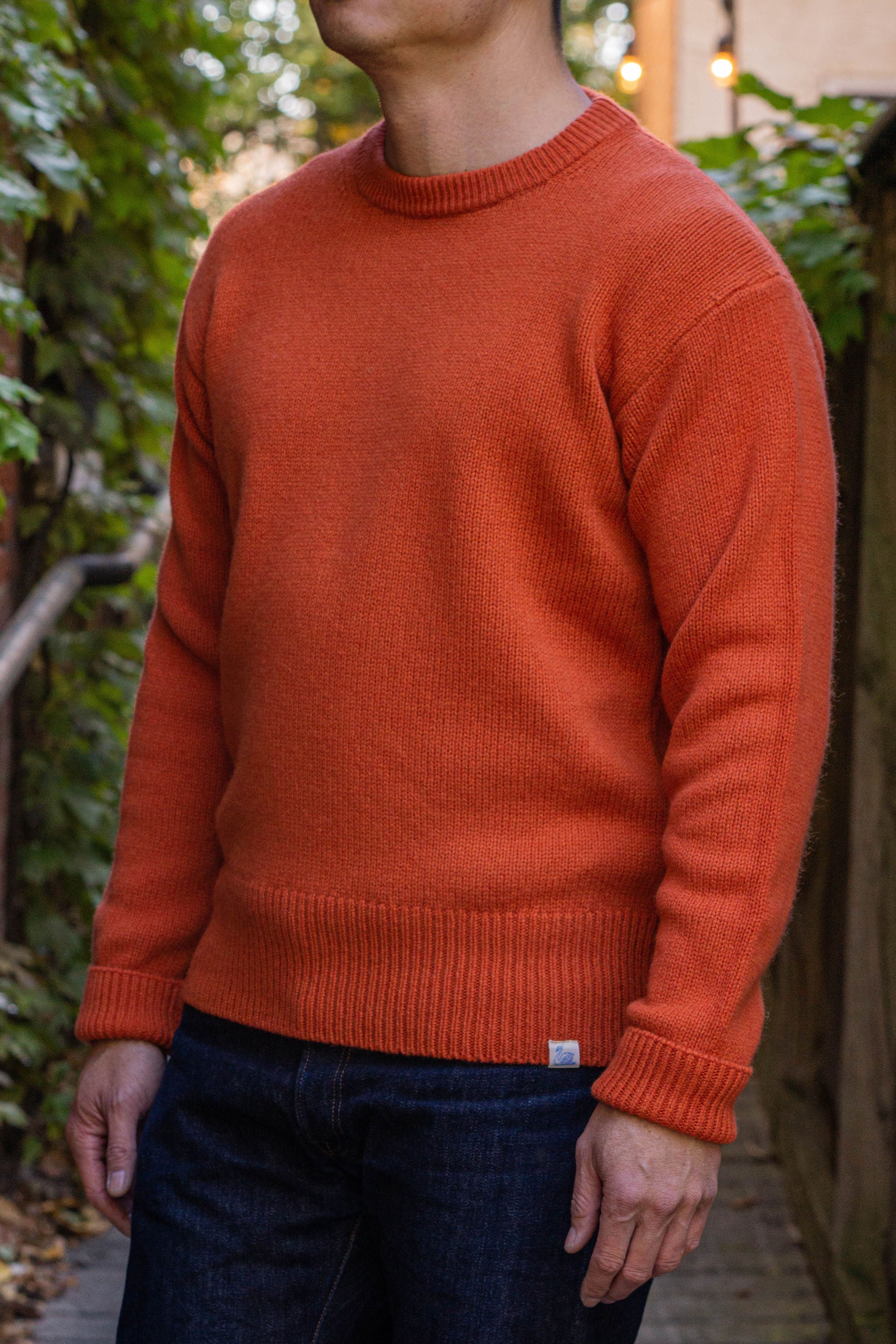 Merz b. Schwanen LOCC01 Crew Pullover Merino Cashmere Blend - Rust