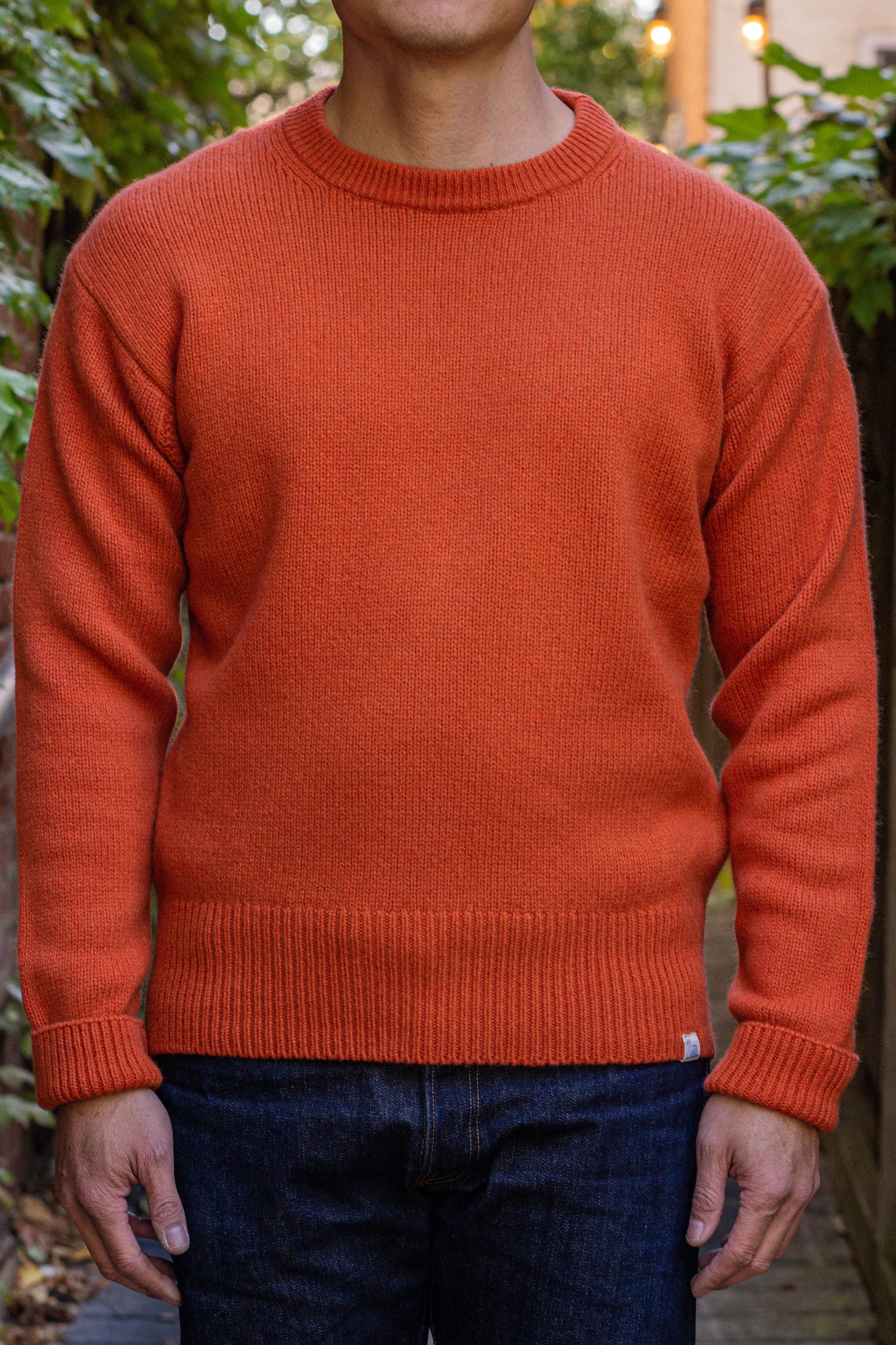 Merz b. Schwanen LOCC01 Crew Pullover Merino Cashmere Blend - Rust