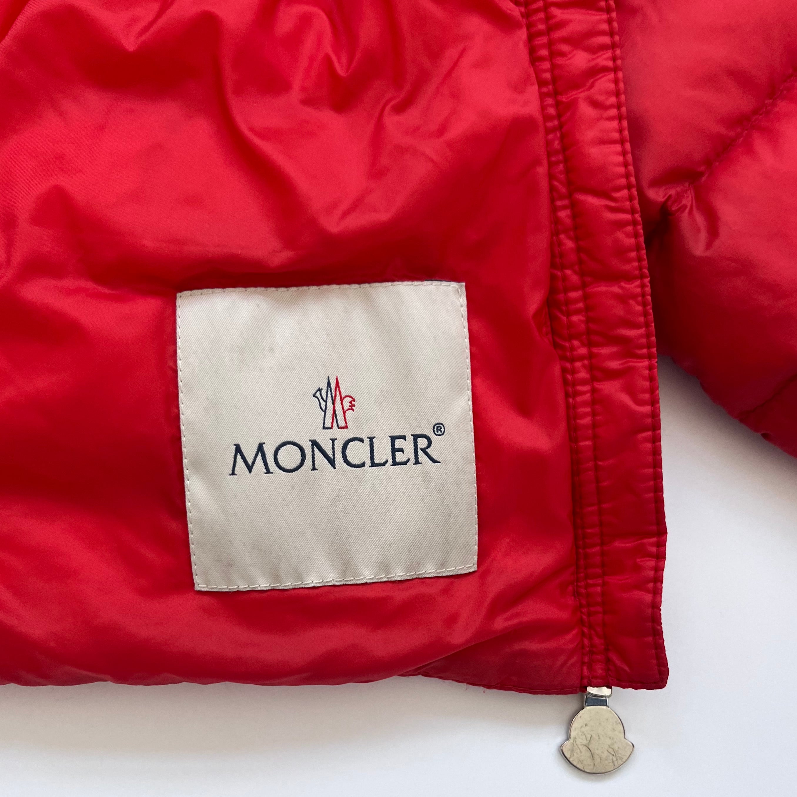 Moncler Red Down Filled Coat: 2 Years