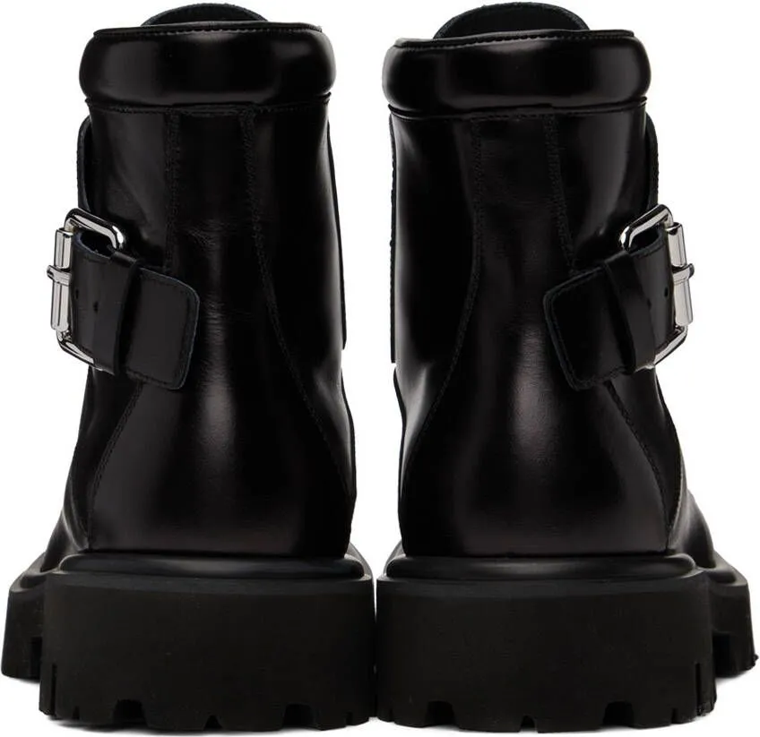 Moschino Black Buckle Boots