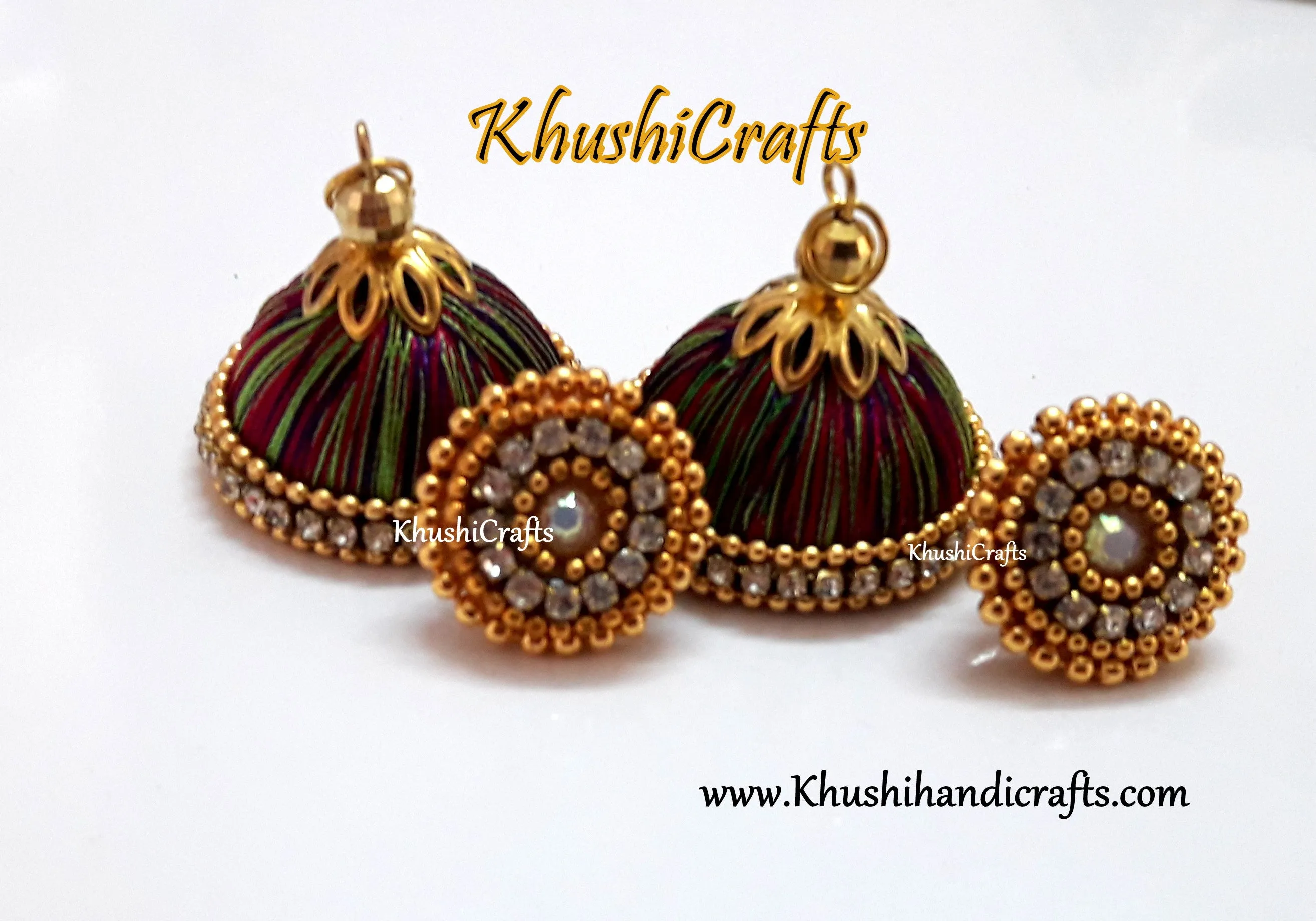 Multicolored Silk Jhumkas!