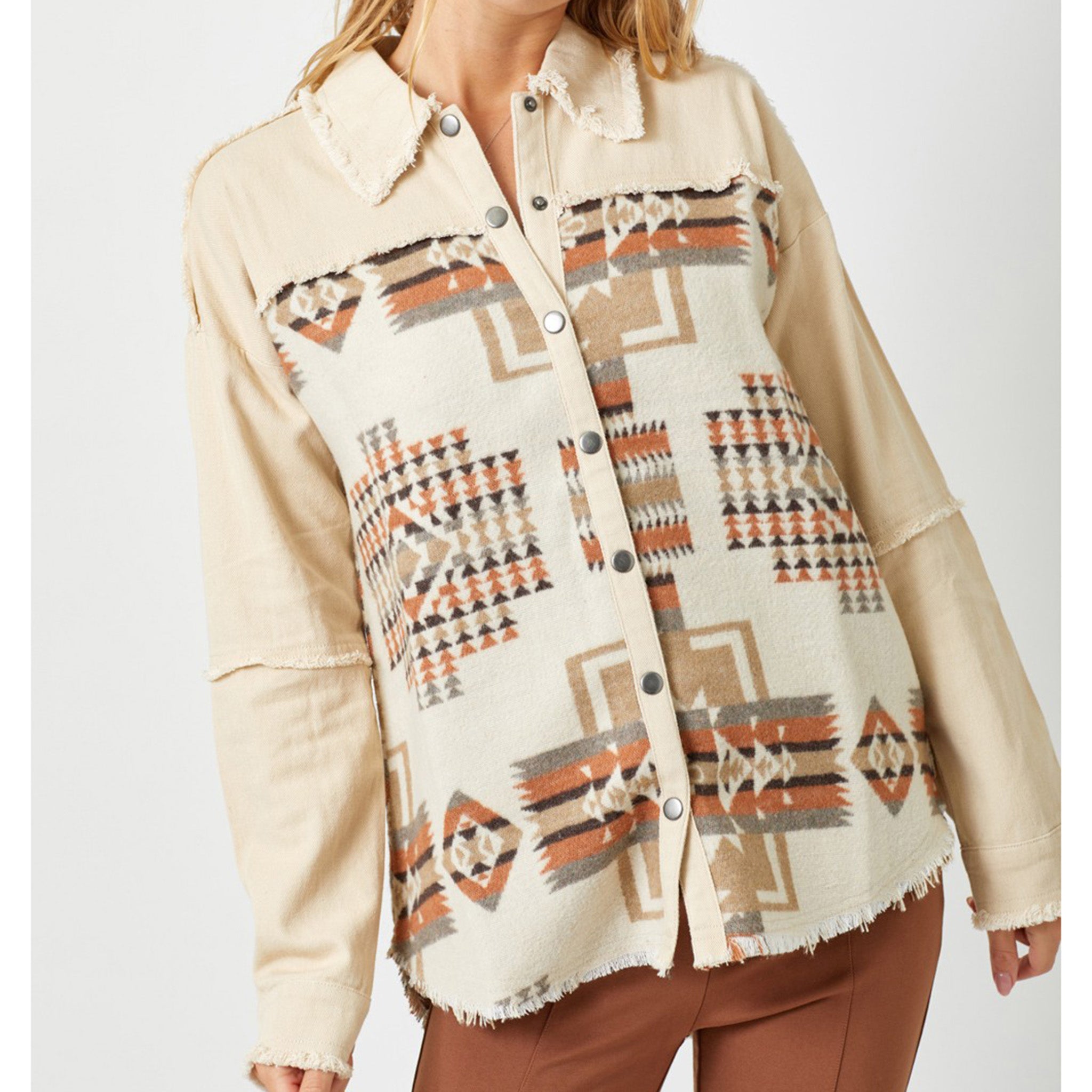 Mystree Women's Aztec Trucker Jacket