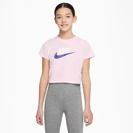 NIKE JUNIOR SPORTSWEAR FUTURA PINK CROP TEE