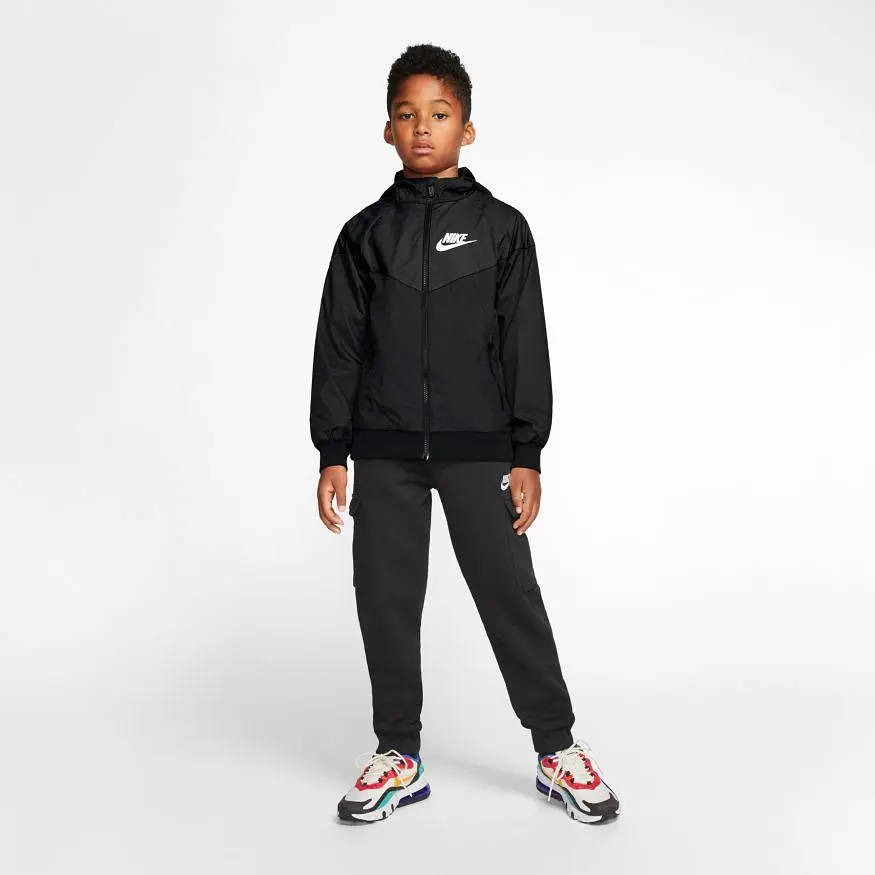 NIKE JUNIOR SPORTSWEAR WINDRUNNER BLACK JACKET