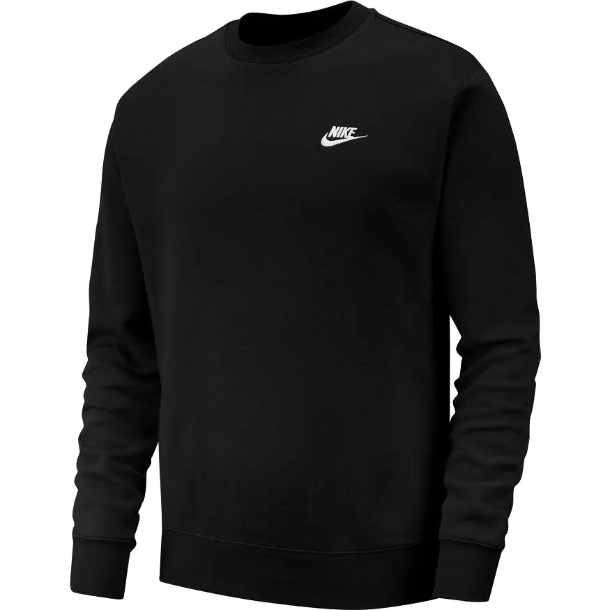 NIKE UNISEX SPORTSWEAR CLUB FLEECE CREW BLACK SWEATSHIRT