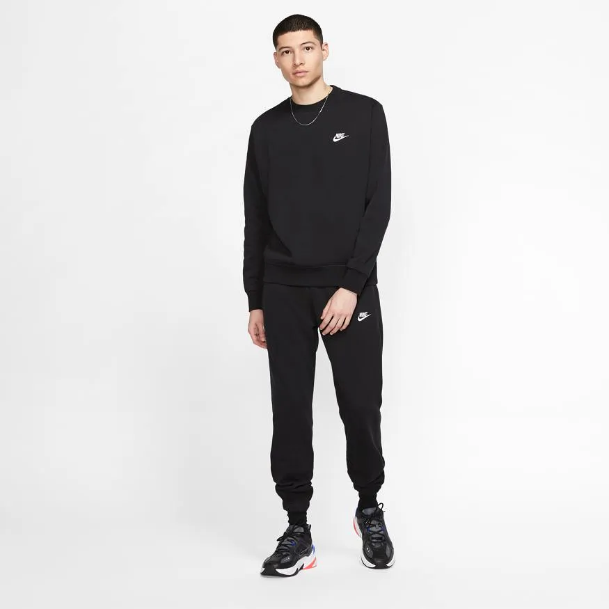 NIKE UNISEX SPORTSWEAR CLUB FLEECE CREW BLACK SWEATSHIRT