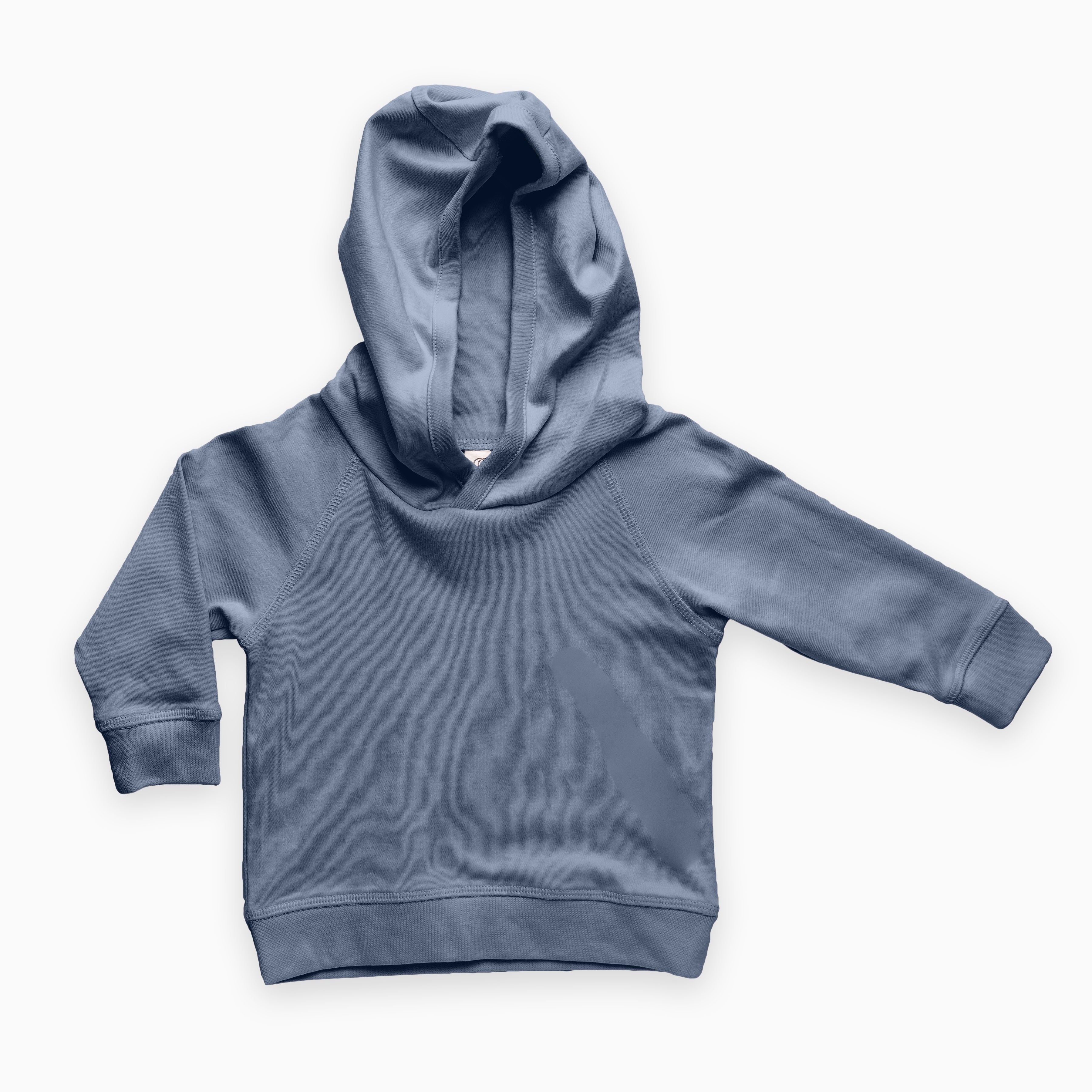 Organic Hooded Pullover - Steel Blue