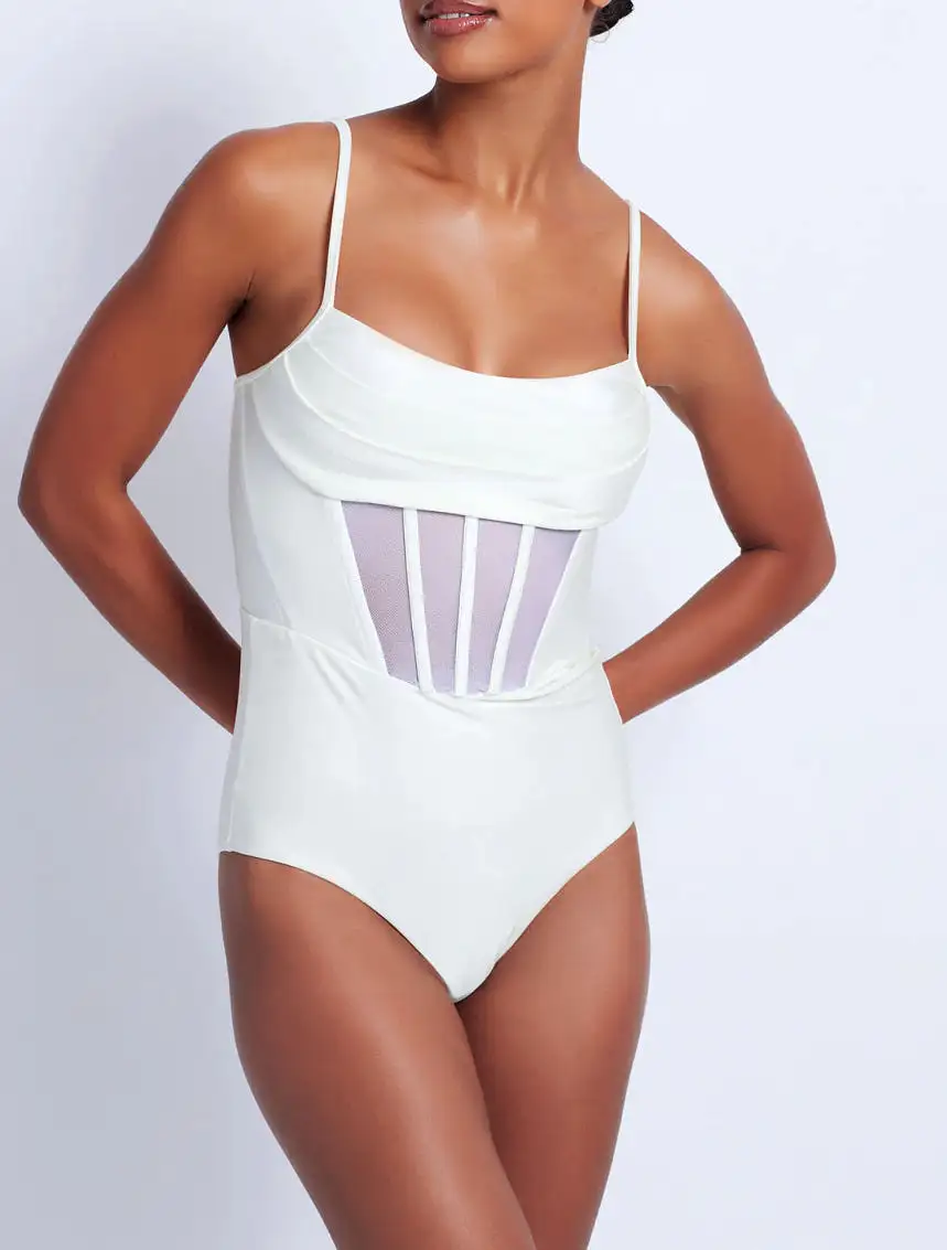 Patbo - Corset Waist One Piece - White