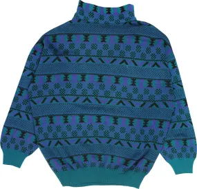 Patterned Turtleneck Jumper | ThriftTale