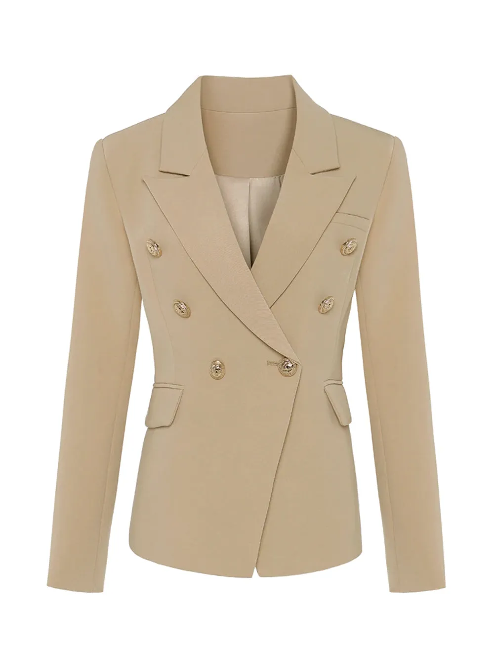 PENELOPE Double-Breasted Blazer in Beige