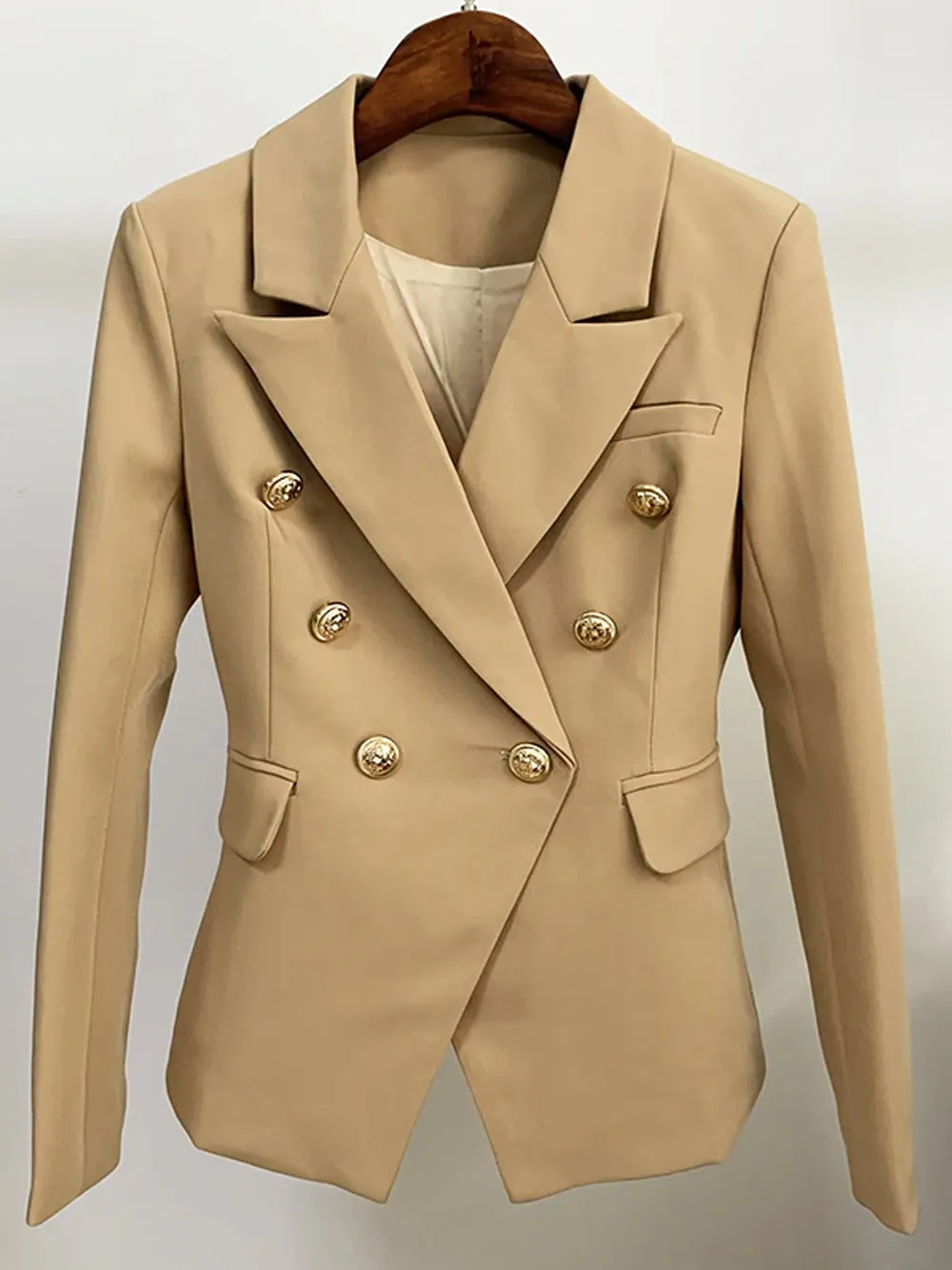 PENELOPE Double-Breasted Blazer in Beige