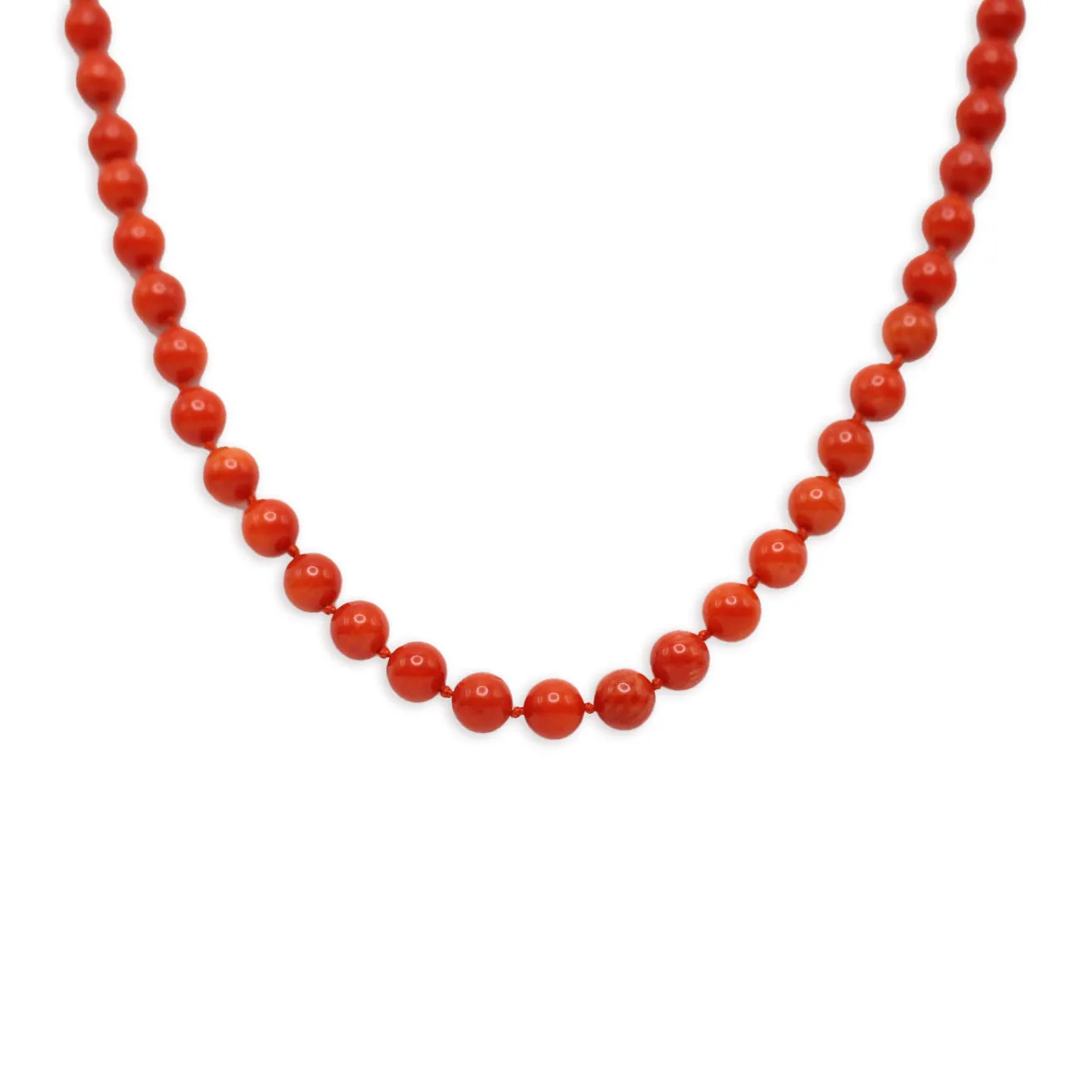 Plaza Limited Edition Silk Beaded Coral Necklace Base