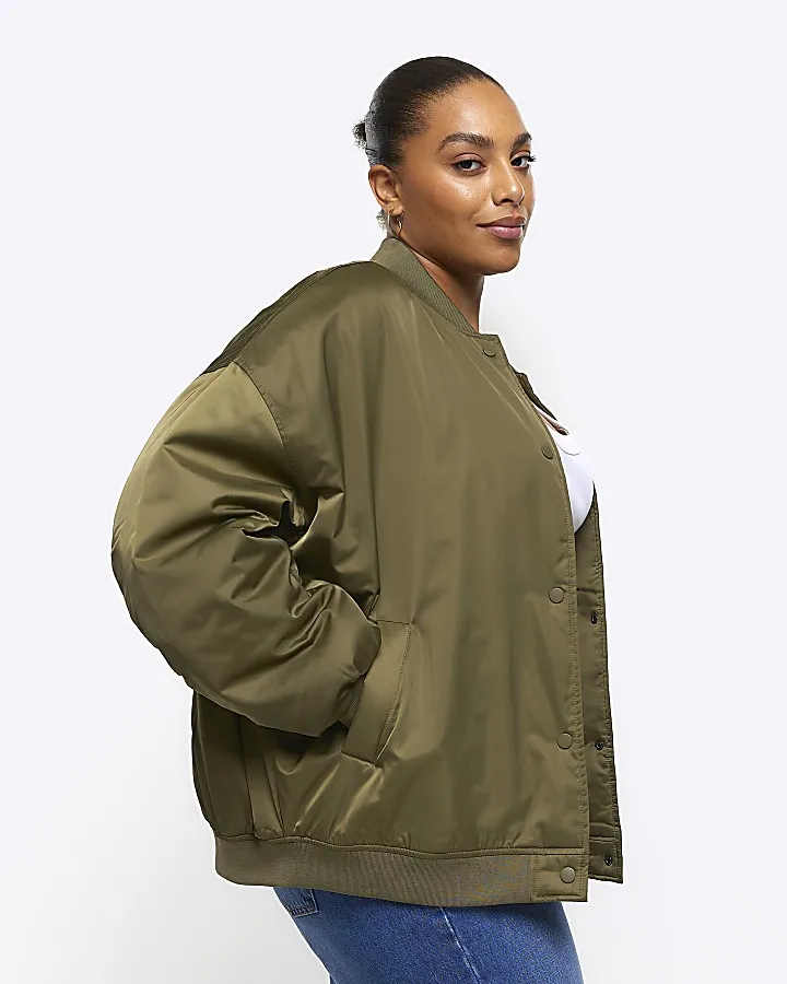 Plus khaki bomber jacket