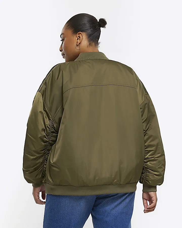 Plus khaki bomber jacket