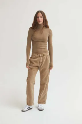 Saddie Ribbed Turtleneck - Latte