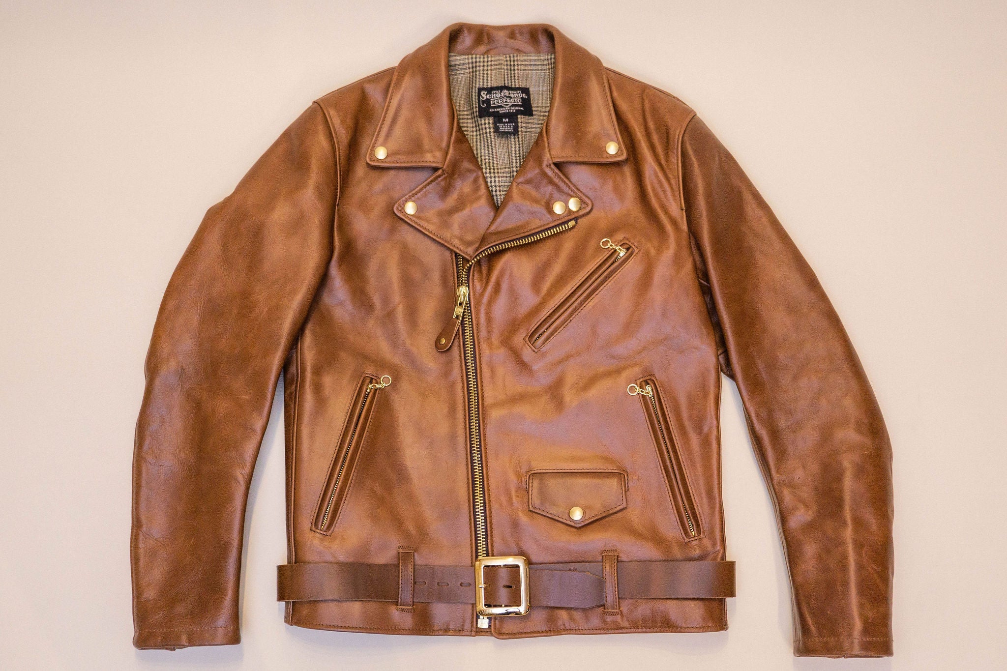 Schott NYC P677 Chromexcel Steerhide Motorcycle Jacket - Brown