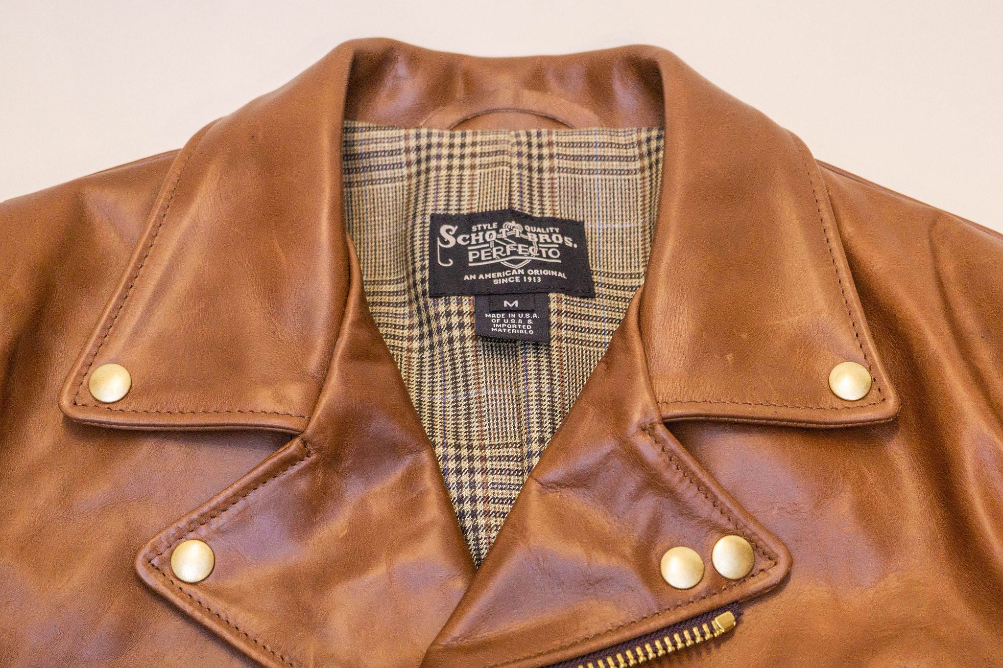 Schott NYC P677 Chromexcel Steerhide Motorcycle Jacket - Brown