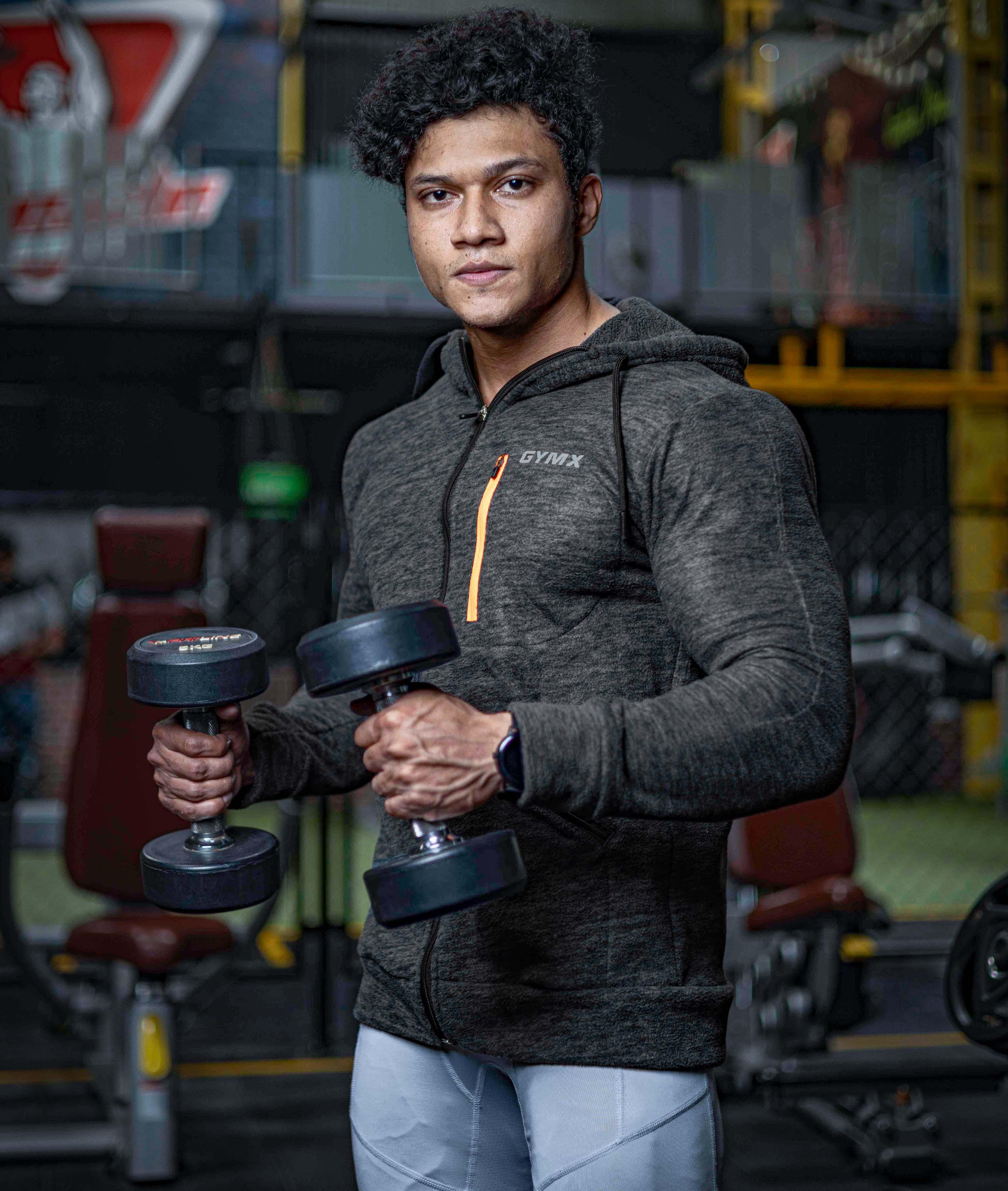 Sherpa Fleece Fluffy GymX Hoodie- Charcoal Grey