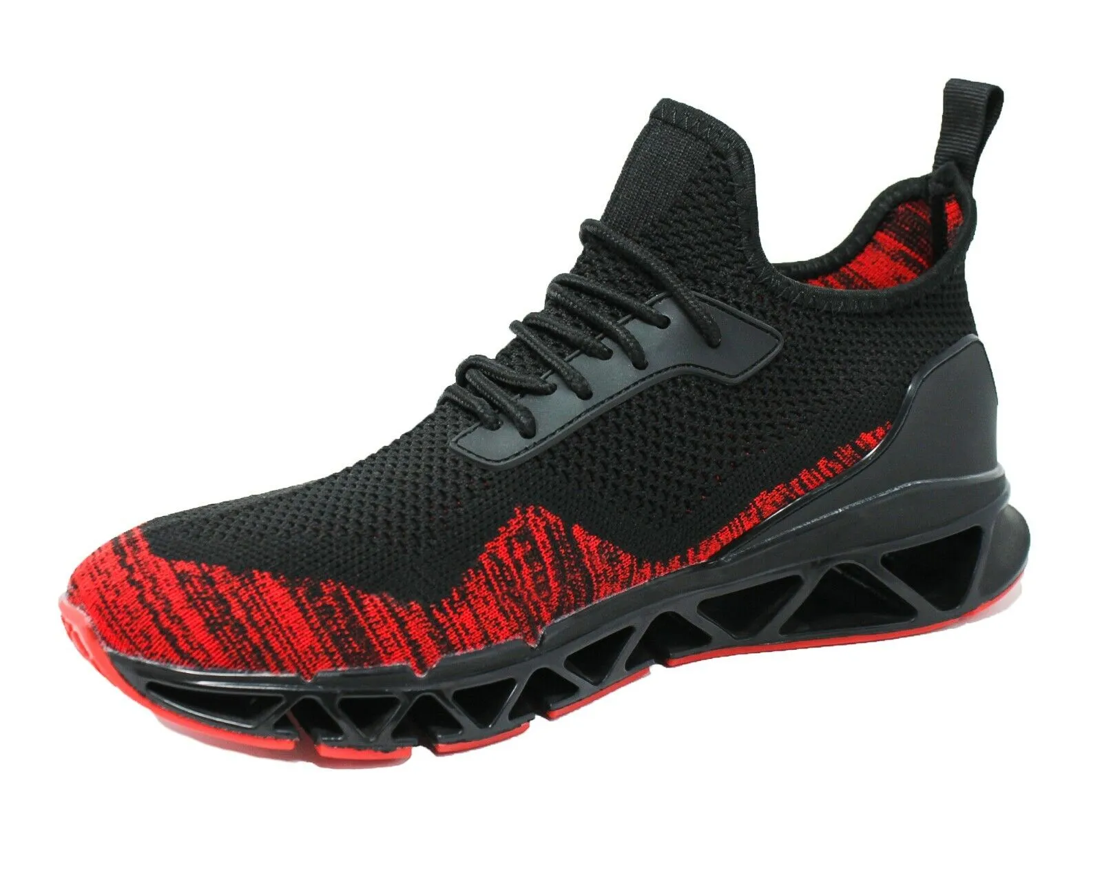 Sneakers scarpe uomo Running sport Air Big Flex traspiranti nero rosso