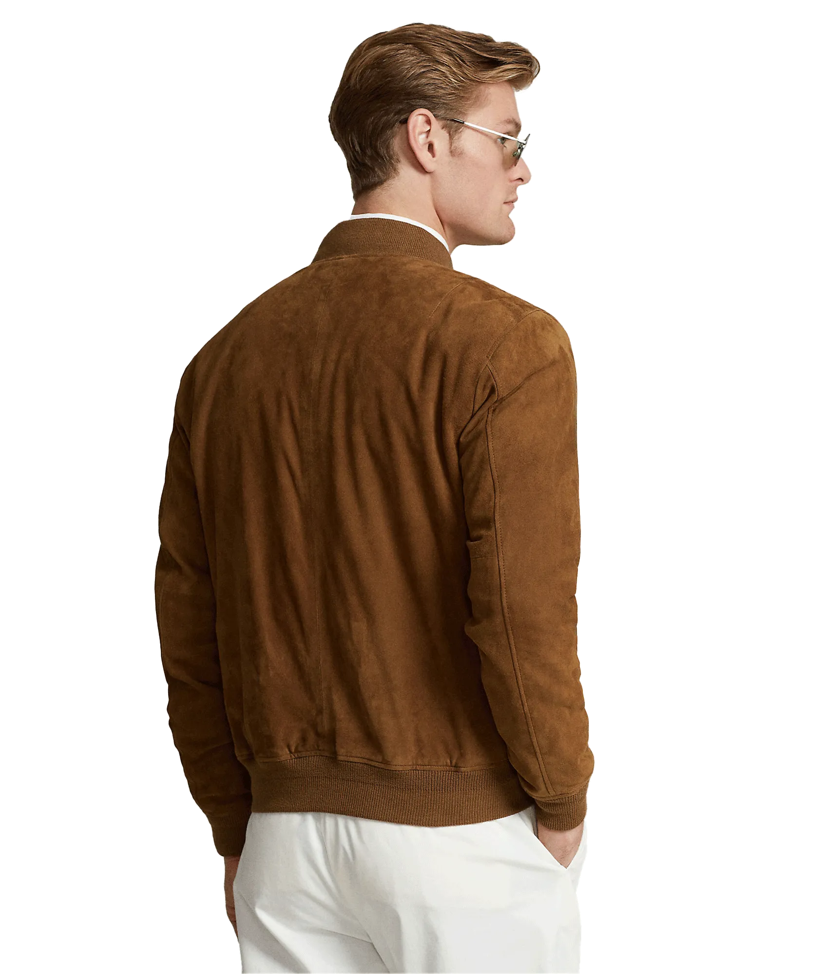 Suede Bomber Jacket - Brown