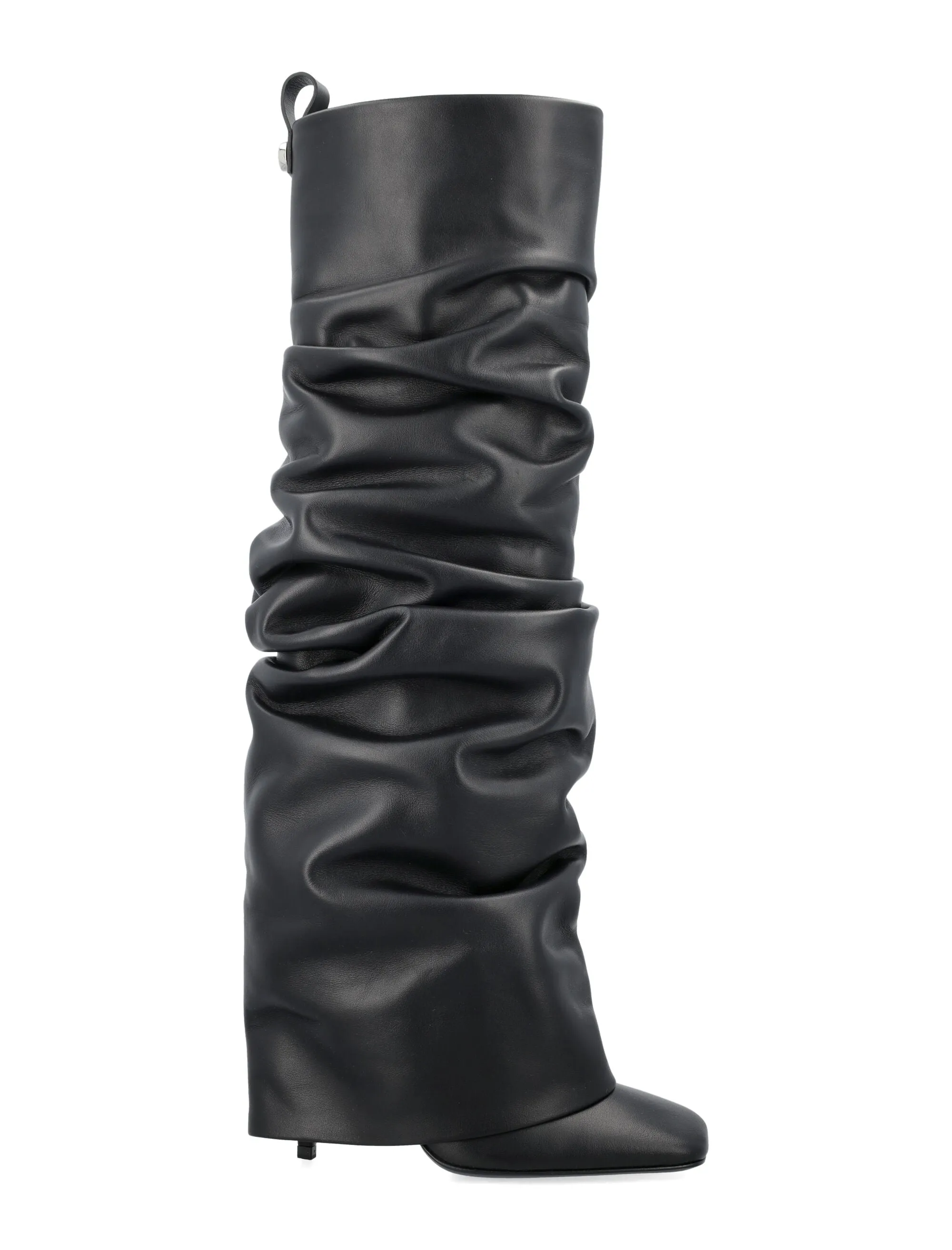 THE ATTICO Knee-High Slouchy Leather Stiletto Boots