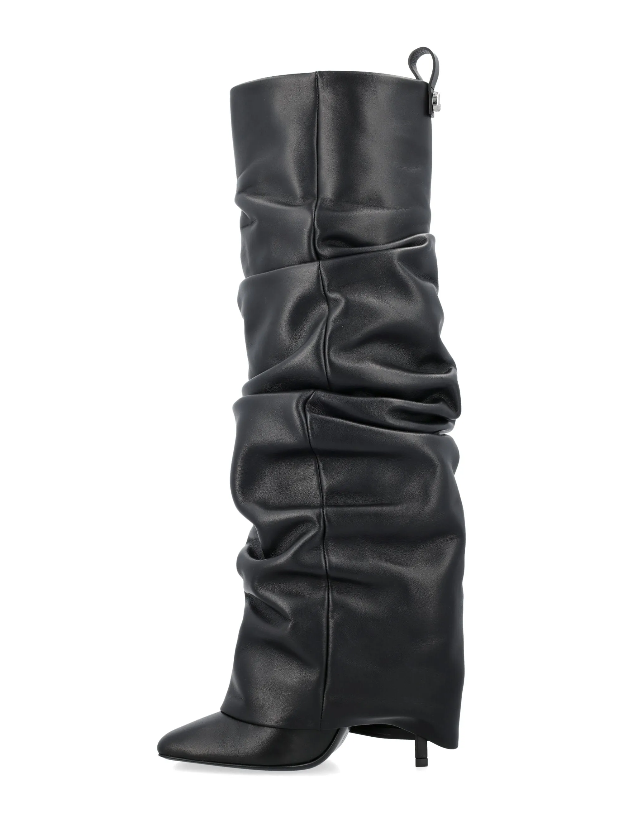 THE ATTICO Knee-High Slouchy Leather Stiletto Boots