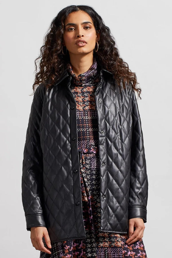 Tribal Quilted Vegan Leather Jacket