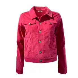 VELVET DENIM JACKET PINK