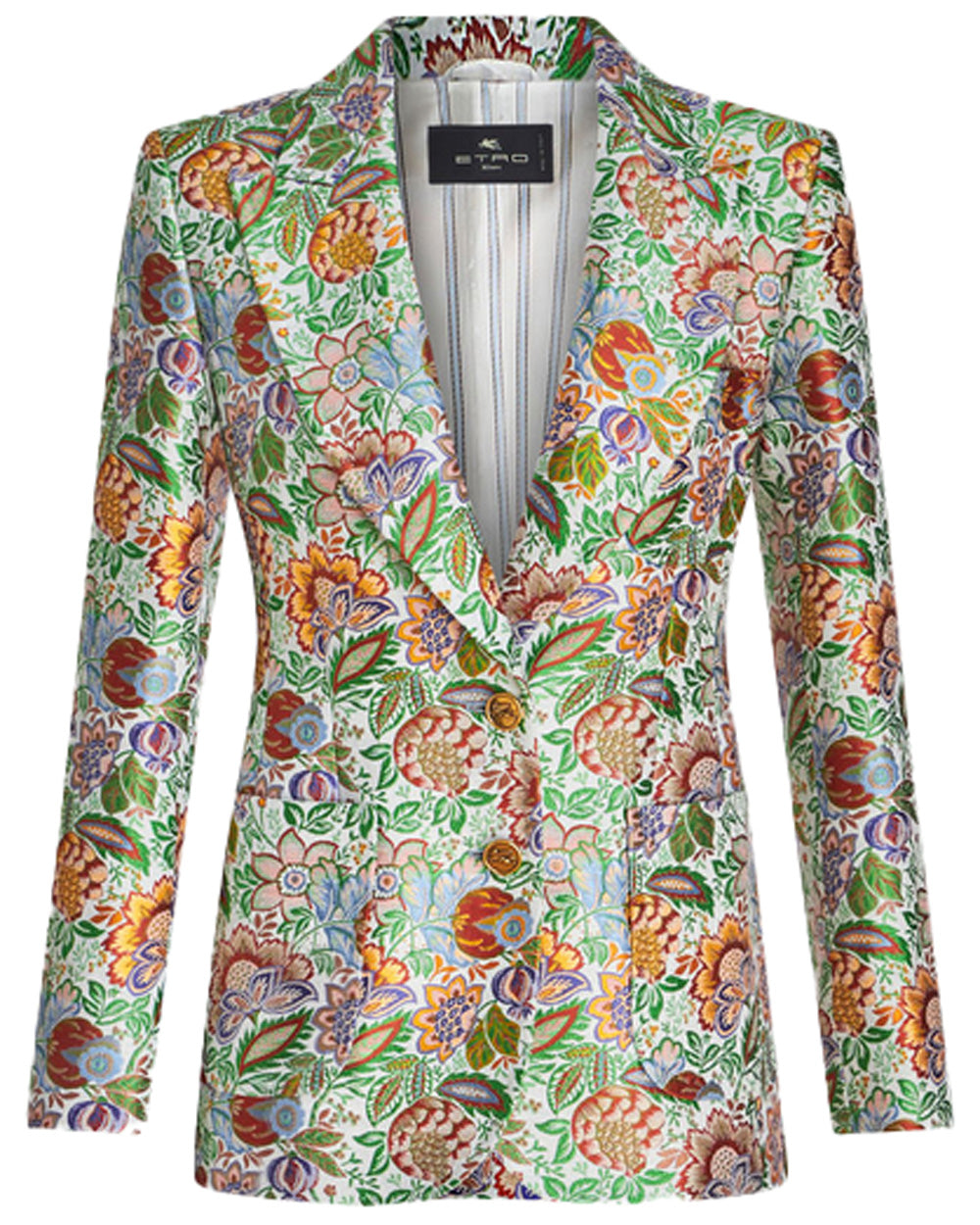 White Bouquet Printed Blazer