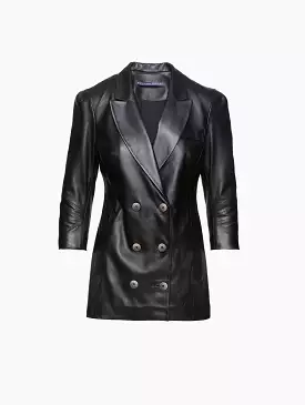 Wrap Leather Blazer