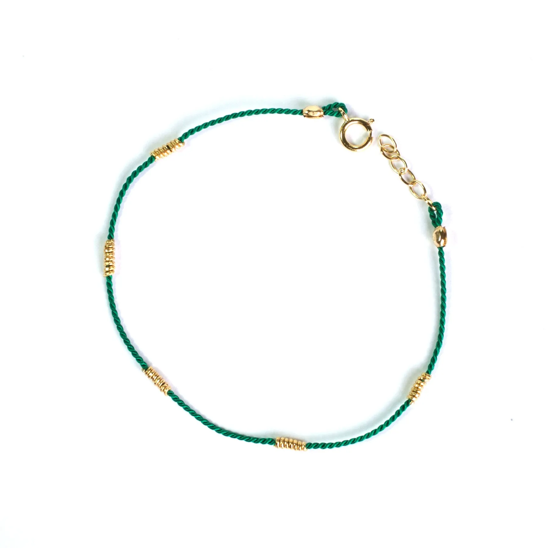 Wrapped Wire Silk Bracelet | Green, Gold