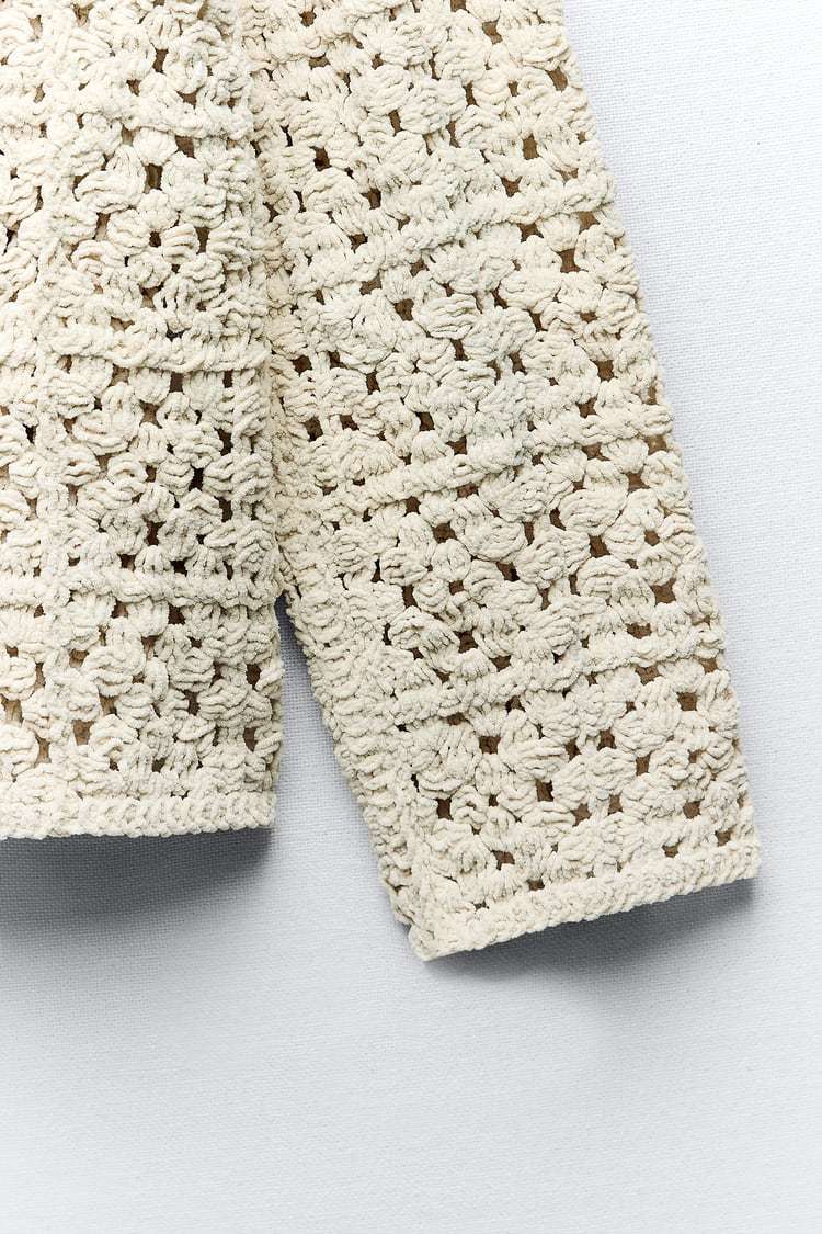 ZARA  |CROCHET CHENILLE SWEATER SWEATSHIRT